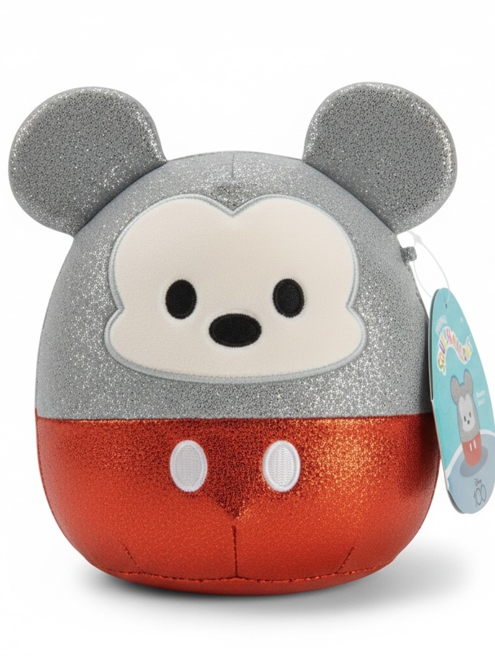 Disney 100th Anniversary Mickey Mouse 5” Squishmallow NWT Silver Red